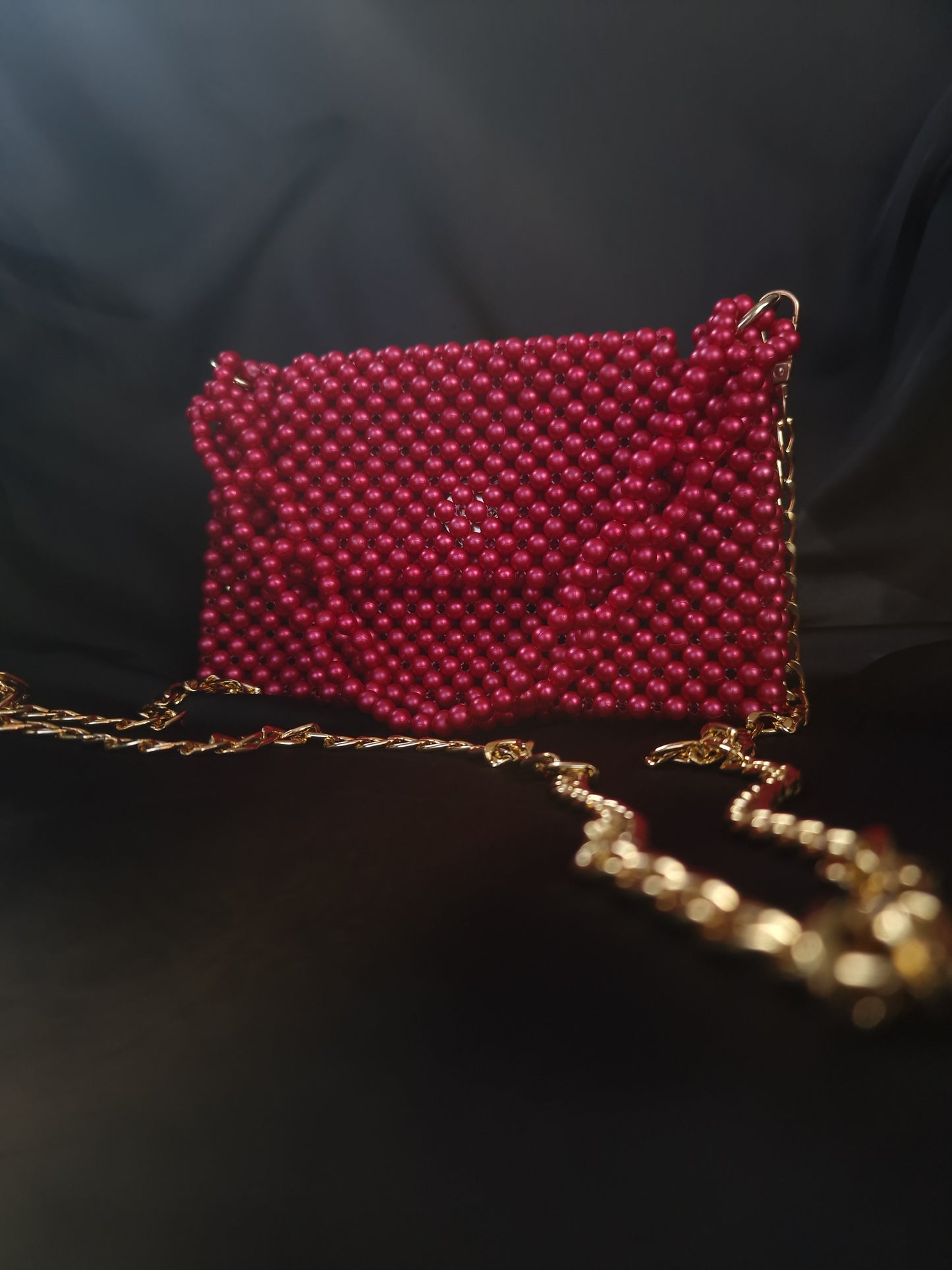 Bolso beads fucsia