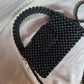 Bolso beads negro mate