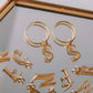 galablack Jewelry Letter Hoops